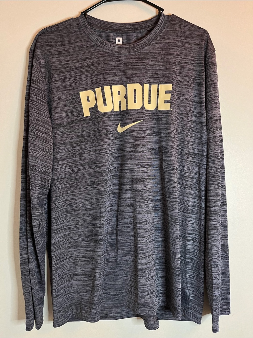 Nike Purdue Boilermakers Long Sleeve Dri-Fit T-Shirt Tee Gray Men’s XL